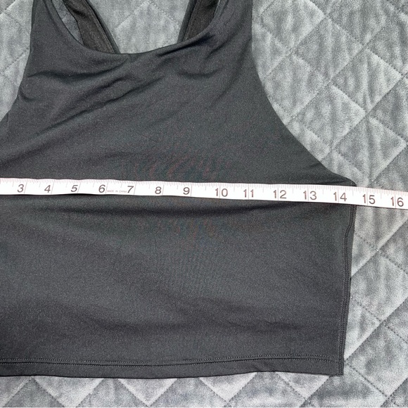 Athleta Women Small Athletic Racerback Conscious Black Crop Top Built in bra b3 - Picture 3 of 7